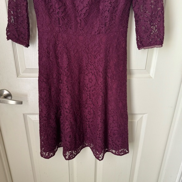 White House Black Market 4 Whimsygoth Cottagecore Burgundy Lace Grunge Dress - Picture 8 of 8